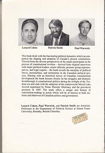 The Vision and the Game: Making the Canadian Constitution,Used