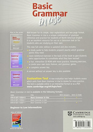 Basic Grammar In Use Student'S Book With Answers And Cdrom: Selfstudy Reference And Practice For Students Of North American En,New