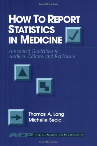 How to Report Statistics in Medicine : Annotated Guidelines for Authors, Editors, and Reviewers,Used