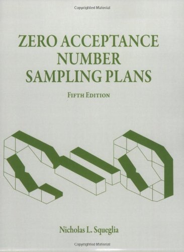 Zero Acceptance Number Sampling Plans, Fifth Edition,Used