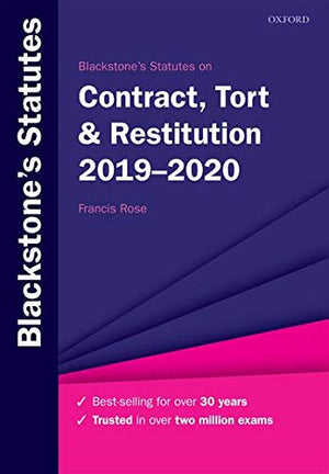 Blackstone's Statutes on Contract, Tort & Restitution 20192020 (Blackstone's Statute Series),Used