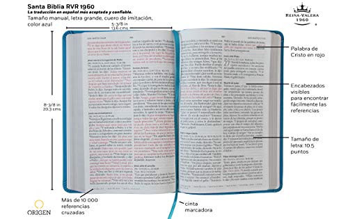 Biblia Reina Valera 1960 Letra Grande. Smil Piel Azul, Tamao Manual / Spanish Holy Bible Rvr 1960. Handy Size, Large Print, Bl