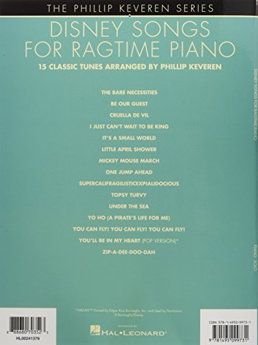 Disney Songs for Ragtime Piano: arr. Phillip Keveren The Phillip Keveren Series Piano Solo,Used