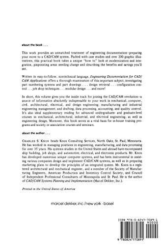 Engineering Documentation for CAD/CAM Applications (Mechanical Engineering),Used