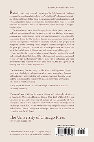 The Sciences in Enlightened Europe,Used