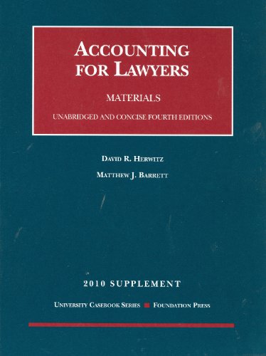 Accounting for Lawyers, 4th, 2010 Supplement,Used