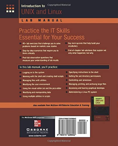 Introduction To Unix And Linux Lab Manual, Student Edition,Used
