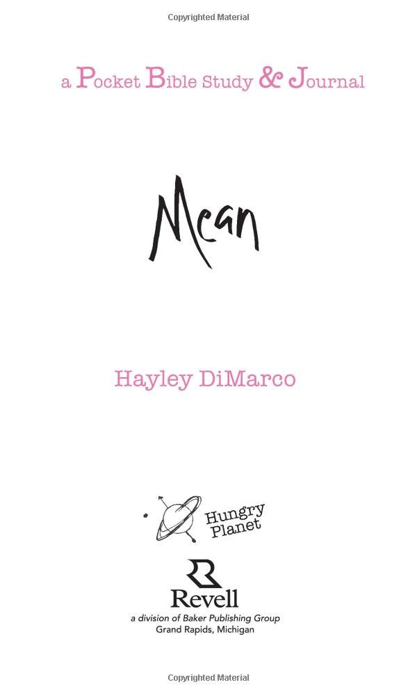 Mean: A Pocket Bible Study & Journal,New