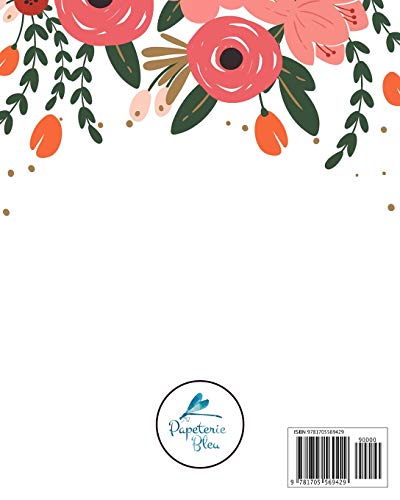 Madi: Notebook  Libreta  Cahier  Taccuino  Notizbuch: 110 pages paginas seiten pagine: Modern Florals First Name Notebook in Cor,Used