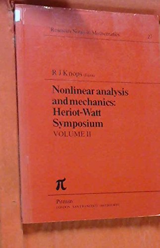 Nonlinear Analysis & Mechanics: Heriotwatt Symposium, Vol. 2 (Research Notes In Mathematics)-used
