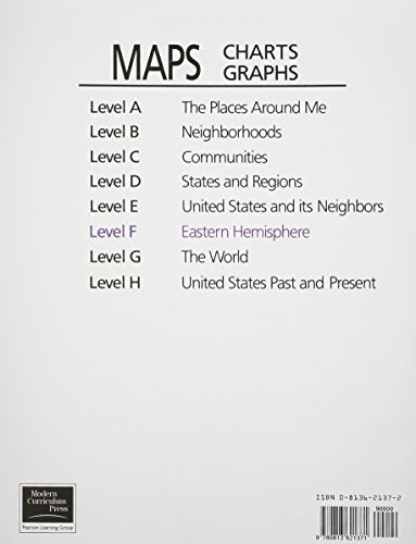 Maps, Charts, Graphs Level F Student Edition,New