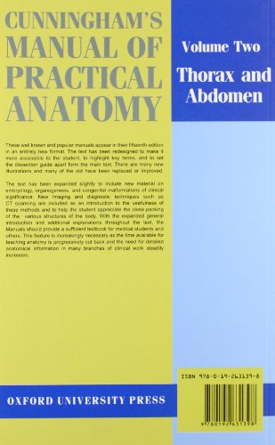 Cunningham'S Manual Of Practical Anatomy (Oxford Medical Publications),Used