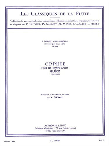 CHRISTOPH WILLIBALD VON GLUCK: SCENE DES CHAMPS ELYSEES (CLASSIQUES NO.20) (FLUTE & PIANO),Used