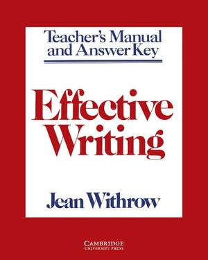 Effective Writing Teacher's Manual: Writing Skills for Intermediate Students of American English,Used