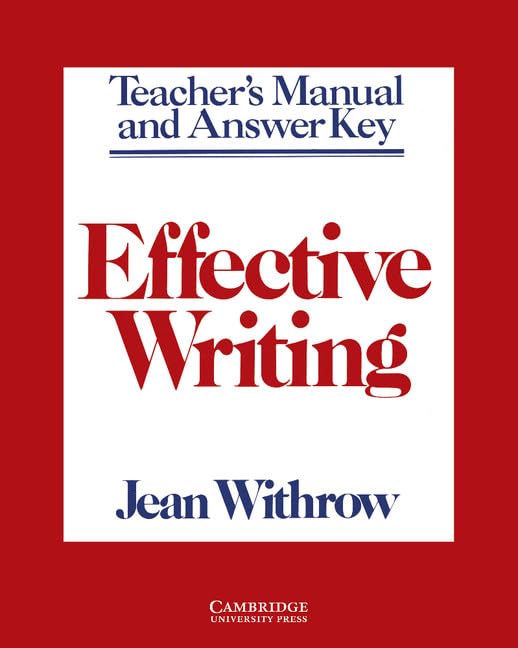 Effective Writing Teacher's Manual: Writing Skills for Intermediate Students of American English,Used