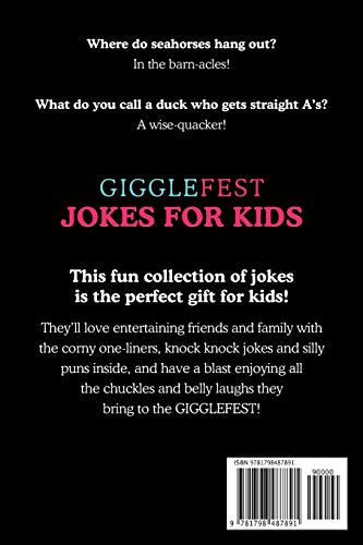 GiggleFest Jokes For Kids: Clean Joke Book, Knock Knock, Tongue Twisters, Riddles and Puns, Ages 7 to 10,Used
