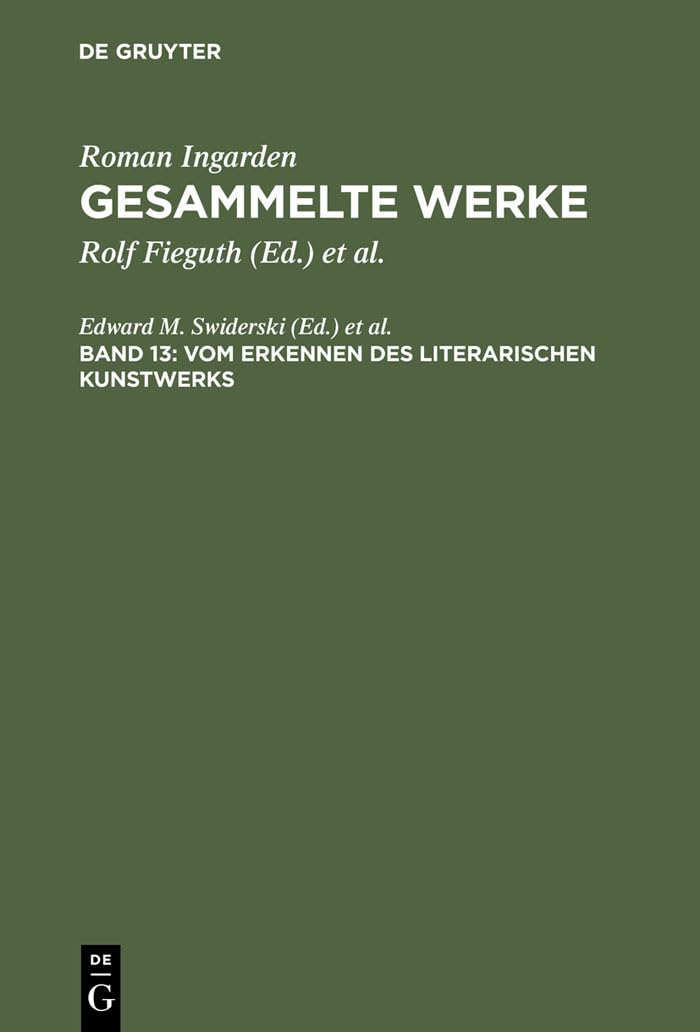 Vom Erkennen Des Literarischen Kunstwerks (German Edition),Used