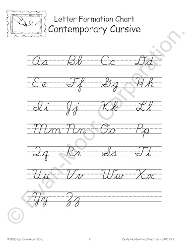 EvanMoor Daily Handwriting Practice Contemporary Cursive, KindergartenGrade 6, Homeschooling and Classroom Resource Workbook, ,New