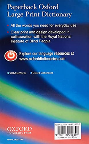 Paperback Oxford Large Print Dictionary,Used