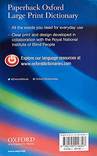 Paperback Oxford Large Print Dictionary,Used