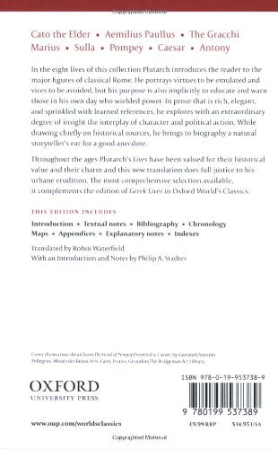 Roman Lives: A Selection Of Eight Roman Lives (Oxford World'S Classics),Used