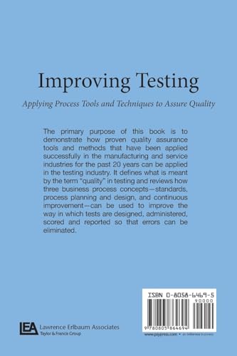 Improving Testing: Process Tools and Techniques to Assure Quality,Used