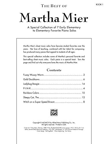 The Best of Martha Mier, Bk 1: A Special Collection of 7 Early Elementary to Elementary Favorite Piano Solos,Used
