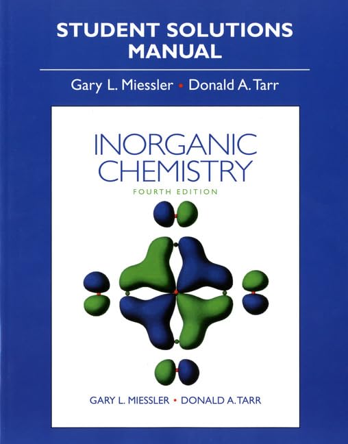 Inorganic Chemistry Student Solution Manual,New
