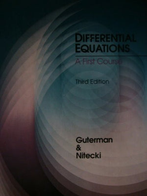 Differential Equations: A First Course, Third Edition,Used