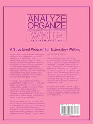 Analyze, Organize, Write,New