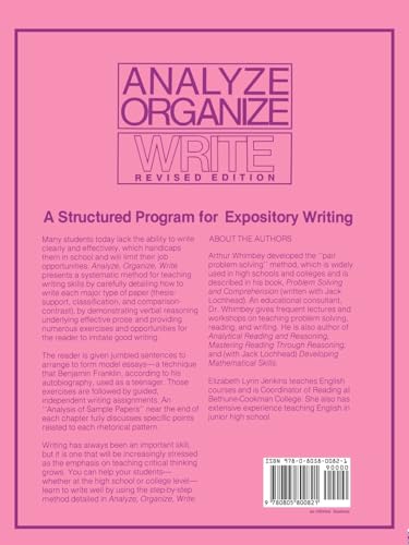 Analyze, Organize, Write,New