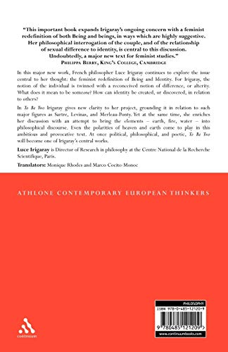 To Be Two (Athlone Contemporary European Thinkers),Used