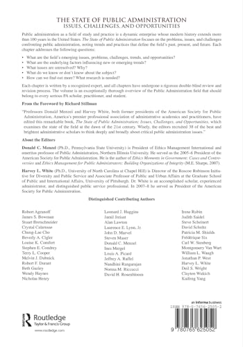 The State of Public Administration,New