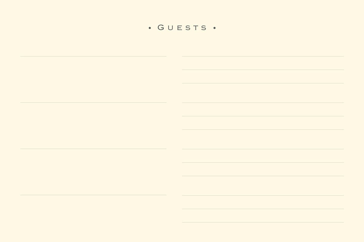 Sea Foam Guest Book,Used