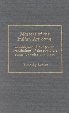 Masters Of The Italian Art Song-used