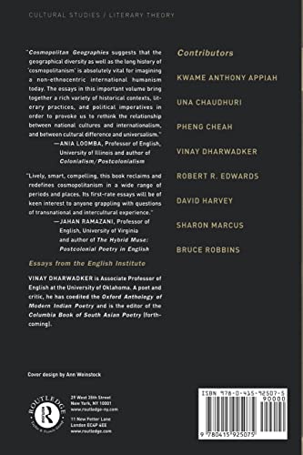 Cosmopolitan Geographies (Essays from the English Institute),Used