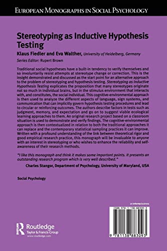 Stereotyping as Inductive Hypothesis Testing (European Monographs in Social Psychology),Used