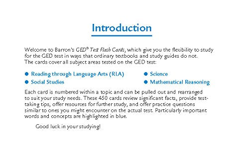 GED Test Flash Cards: 450 Flash Cards to Help You Achieve a Higher Score (Barron's Test Prep),New