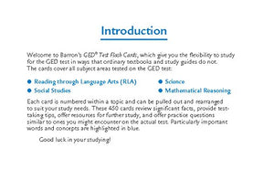 GED Test Flash Cards: 450 Flash Cards to Help You Achieve a Higher Score (Barron's Test Prep),Used
