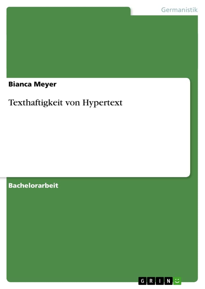 Texthaftigkeit Von Hypertext (German Edition),Used