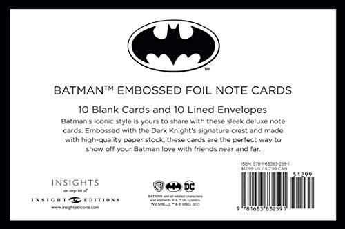 DC Comics: Batman Foil Note Cards (Set of 10),Used