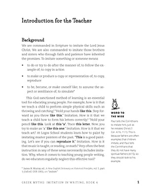 Imitation In Writing: Greek Myths