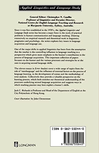 Error Analysis: Perspectives on Second Language Acquisition (Applied Linguistics and Language Study),New