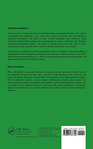 Econometrics (Statistics: A Series of Textbooks and Monographs),Used