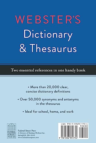 Webster's Dictionary & Thesaurus, Newest Edition,Used