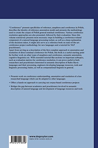 Coreference: Annotation, Resolution and Evaluation in Polish,Used