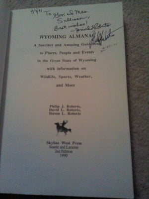 Wyoming almanac: A succinct and amusing guidebook to places, people and events in the great state of Wyoming : with information ,Used