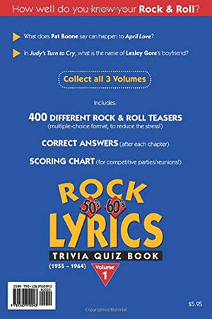Rock Lyrics Trivia Quiz Book: 50s  60s (1955  1964),Used