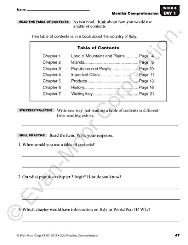 EvanMoor Daily Reading Comprehension, Grade 3  Homeschooling and Classroom Resource Workbook, Reproducible Worksheets, Teachin,New