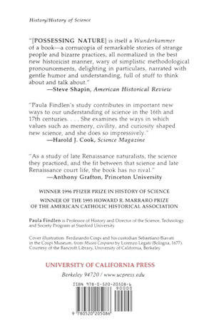 Possessing Nature: Museums, Collecting, And Scientific Culture In Early Modern Italy (Studies On The History Of Society And Cult,Used